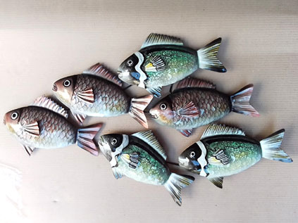School Fish Bali Metal Wall Decor